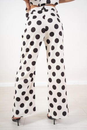 Pantalone Cecia pois modello palazzo  Pantalone Cecia pois modello palazzo  Pantalone Cecia pois modello palazzo