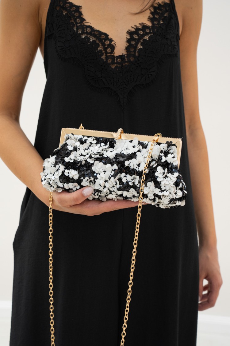 sac d'embrayage Ena dans les paillettes et les strass Bijoux Fermeture Ena Embrayage Sac dans les paillettes et les strass Bijou