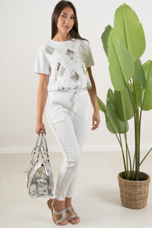 t-shirt en coton Rombi avec t-shirt en coton Rombi strass avec t-shirt en coton Rombi strass avec strass