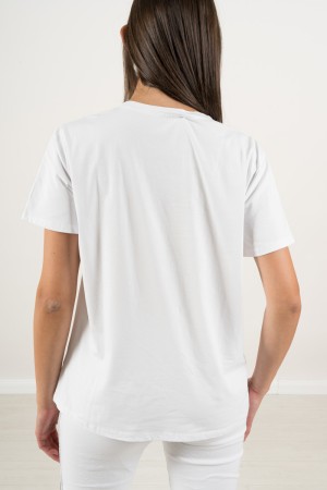 rombi-Baumwoll-T-Shirt mit Rhinestone-Rombi-Baumwoll-T-Shirt mit Rhinestone-Rombi-Baumwoll-T-Shirt mit Strasssteinen