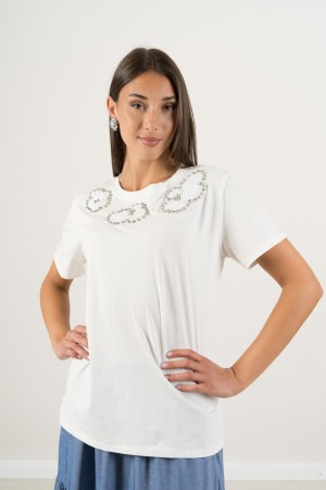 t-shirt PEPA avec strass Détails T-shirt PEPA avec strass Pepa T-shirt Détails avec des détails sur le strass