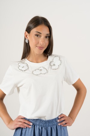 pepa camiseta con detalles de diamantes de imitación Pepa camiseta con detalles de la camiseta de Pepa de Rhinestone con detalle