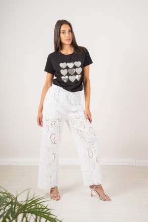 t-shirt Trixi avec coeurs avant Fichier T-shirt à manches courtes T-shirt avec file T-shirt à manches courtes T-shirt TripI C ..
