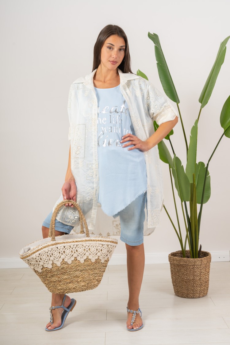 chiara Chemisier Dress with Lace-like Lace Chemisier Dress with Characterwork Lace Chemisier Dress Chiare ...