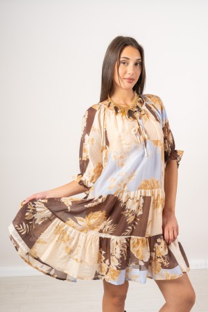 vestido corto de duquesa con flores de lujo Semi Transparente Travy Dashy Vestido con flores de fantasía Vestido semi transparen