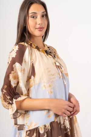 vestido corto de duquesa con flores de lujo Semi Transparente Travy Dashy Vestido con flores de fantasía Vestido semi transparen