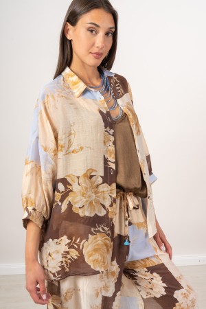 camisa de la duquesa con semillas de flores de lujo camisa duquesa transparente con flores de lujo camisa semi transparente duqu
