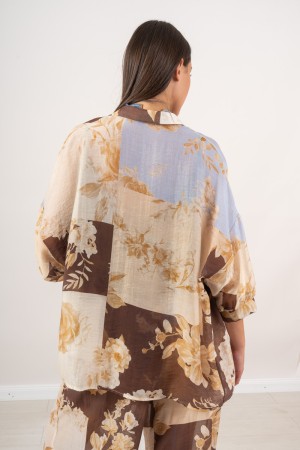 herzogin Hemd mit Fancy Flowers Samen Transparent Herzogin-Hemd mit Fancy Flowers Semi Transparent Shirt Duchess ...