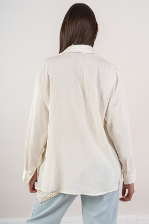 camicia nuvola con ricami fiori e perline tono su tono  camicia nuvola con ricami fiori e perline tono su tono  camicia nuvol...