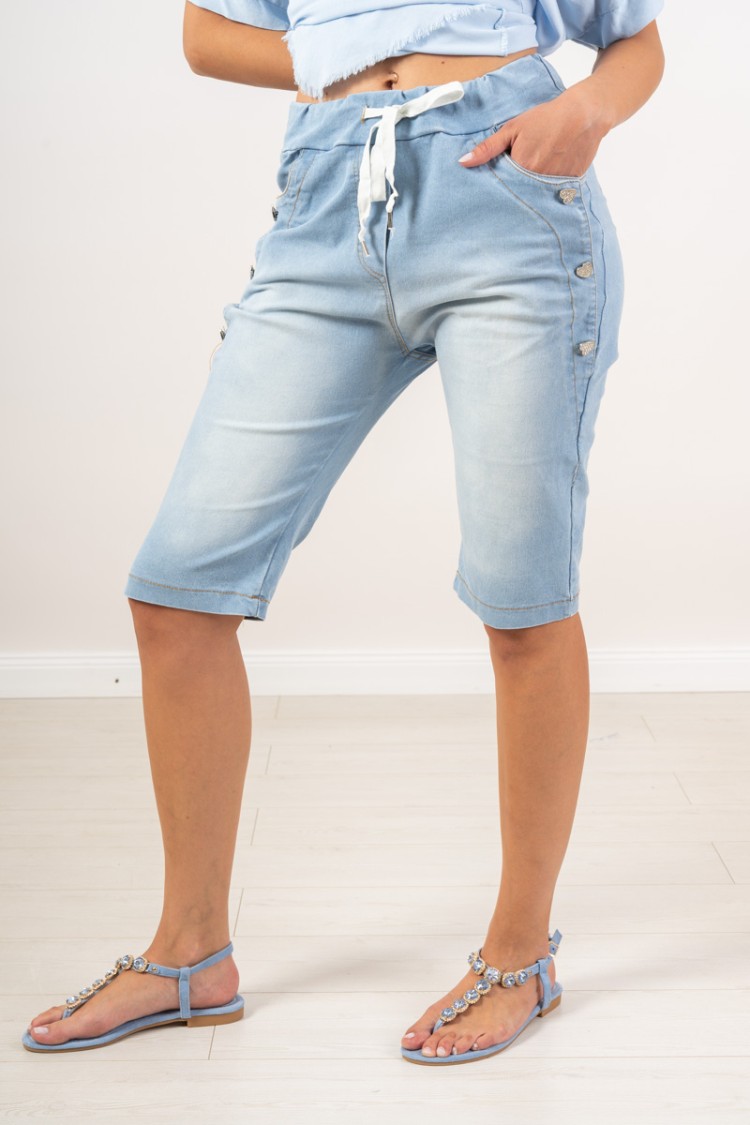 bermuda Sicily Simil denim lightwash with jewelery Bermuda jewel sicily low denim light wash with bottoms ...