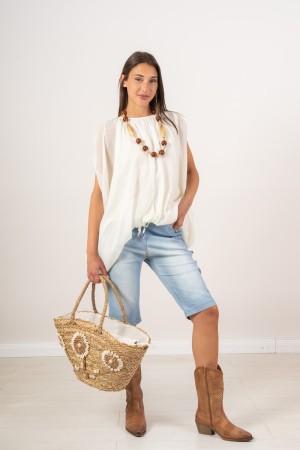 blusa cloe con manica over morbida modello palloncino  blusa cloe con manica over morbida modello palloncino  blusa cloe con ...