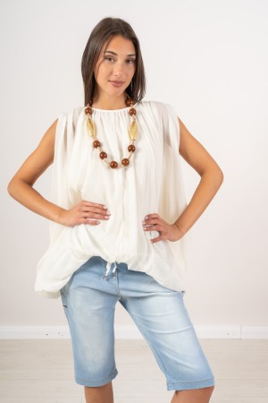 blusa cloe con manica over morbida modello palloncino  blusa cloe con manica over morbida modello palloncino  blusa cloe con ...