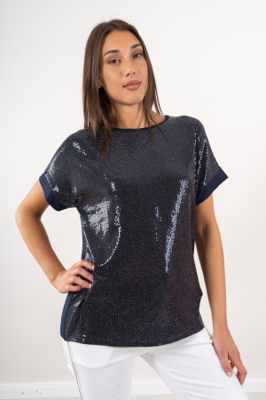 Disk T-shirt with Sequined Disk T-shirt with Sequined Disk T-shirt with Sequined
