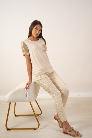 T-shirt MONICA avec paillettes Monica T-shirt avec t-shirt paillettes Monica avec paillettes