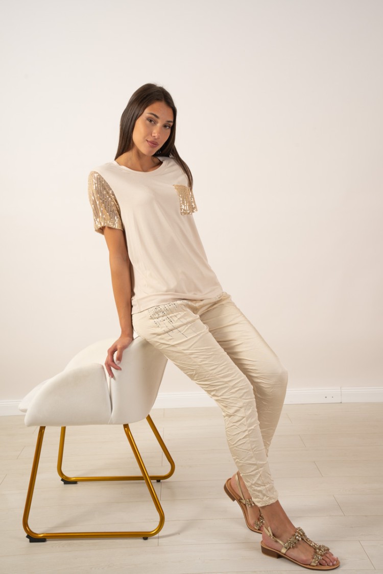 T-shirt MONICA avec paillettes Monica T-shirt avec t-shirt paillettes Monica avec paillettes