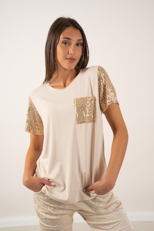 Monica T-shirt with Sequins Monica T-shirt with Sequins T-shirt Monica with Sequined
