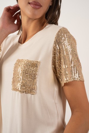 Monica T-shirt with Sequins Monica T-shirt with Sequins T-shirt Monica with Sequined