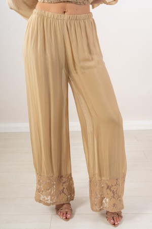 coordinato festival blusa e pantalone con pizzo sul fondo  coordinato festival blusa e pantalone con pizzo sul fondo  coordin...