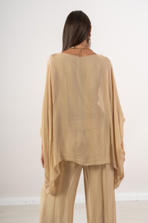 coordinato festival blusa e pantalone con pizzo sul fondo  coordinato festival blusa e pantalone con pizzo sul fondo  coordin...