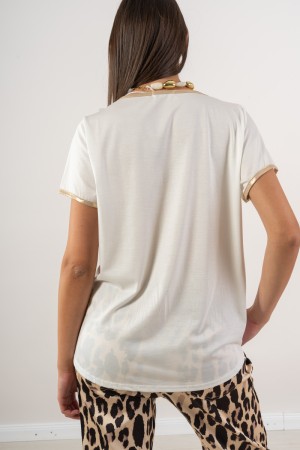 t-shirt Dreams avec décolleté en V Détails BRILLANTINI T-shirt Dreams V-cou Détails Brilliantini T-shirt Dreams avec Scoll ...