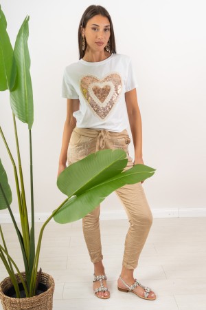t-shirt Panorama mit Herz Strass Kurzarm T-shirt Panorama mit Strass Herz Kurzarm T-Shirt Panorama mit Herz ...
