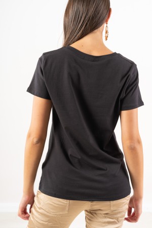 t-shirt Panorama avec Strass Strass T-shirt T-shirt Panorama avec Strass Heart Skeve Tee-shirt T-shirt Panorama avec coeur St ..
