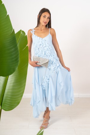 jessi vestido largo con volantes con flores Jessi vestido largo volantes con flores Jessi vestido a lo largo de volantes con flo