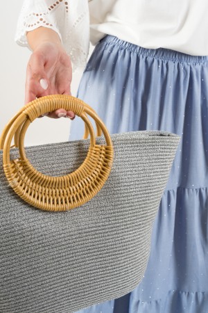 Lurex Mina Straw Bag With Circular Handle Wood Bag Mina Straw Lurex With Circular Handle Wood Bag Mina Straw Lur ... \ t.