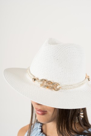 cinzia hat with braided strap and buckles Cinzia hat with braid strap detail and hood buckles ...