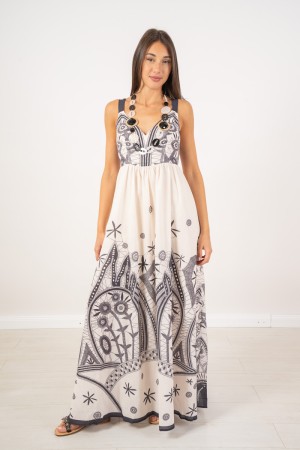 longue robe Milla avec empreintes et accolades robes de longue durée avec empreintes et accolades à longues robe longue Milla av