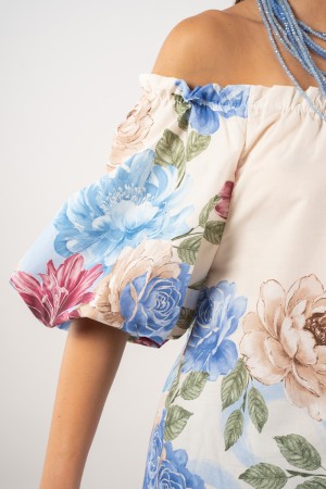 blouse muse with curling shoulders and puff sleeve fantasy flowers blouse muse with curling shoulders and puff sleeve fantasy fi