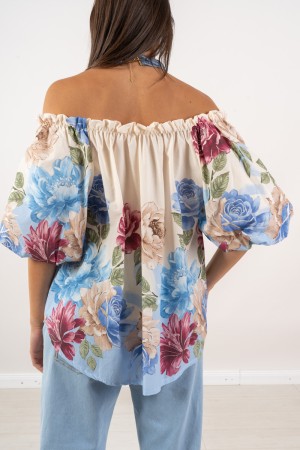 blouse muse avec curling épaules et manches bouffantes Fantasy Flowers Blouse muse avec boucles de curling et manches bouffantes
