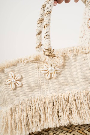 bag straw fringes and pearls beige straw bag fringes and beige pearls straw bag fringes and beige pearls