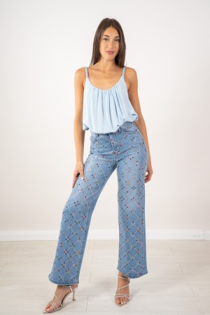 regenbogenjeans Rhombus Strasssteine und bunte Blumen Regenbogen Jeans Rhombus Rhinestones und bunte Blumen Rainbow Jeans ...