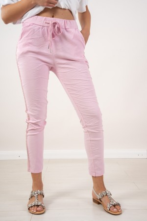 belen Pantalons avec une cigarette latérales Strass Belen Pantalon avec des strass Strass Cigarette Belen Pants avec strass ...