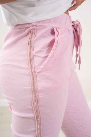 belen Pantalons avec une cigarette latérales Strass Belen Pantalon avec des strass Strass Cigarette Belen Pants avec strass ...