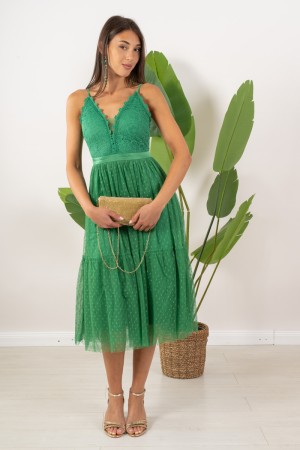matilde Vestido Tulle Pois V Cuello Matilde Vestido Tulle Pois Cuello en V Matilde Vestido Tulle Pois Cuello en V