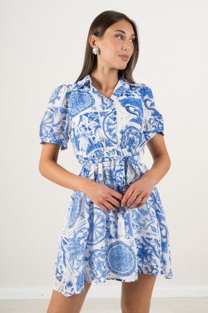 Vestido positano con fantasía y cinturón Posite vestido con fantasía y cinturón vestido positano con fantasía y cinturón