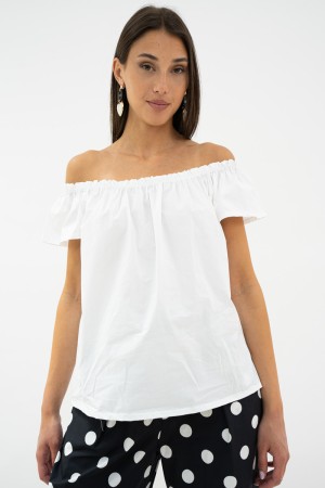 Bluse-Orchidee mit elastisch auf den Schultern Blusenorchidee mit elastisch auf den Schultern Bluse-Orchidee mit Gummiband an de