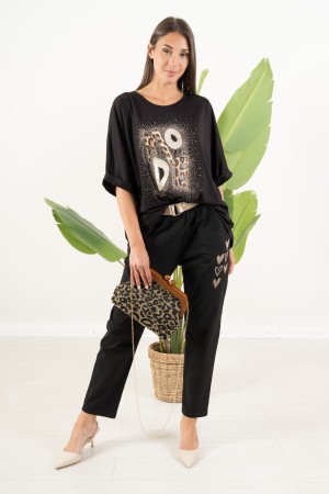 t-shirt over moda con stampa e strass t-shirt over moda con stampa e strass t-shirt over moda con stampa e strass