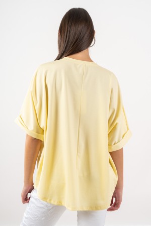 sobre Fashion T-Shirt con la camiseta de impresión y diamantes de imitación sobre moda con impresión y diamantes de imitación de