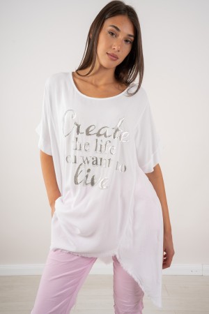 t-shirt rosaria con strass e scritta anteriore  t-shirt rosaria con strass e scritta anteriore  t-shirt rosaria con strass e ...