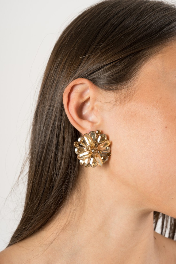 orecchini natural con fiore gioiello a clip  orecchini natural con fiore gioiello a clip  orecchini natural con fiore gioiell...