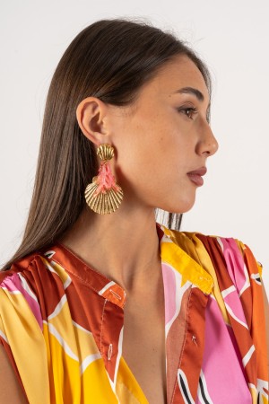 Pendiente de coral con forma de carcasa y aretes de coral coral con cáscara y coral coral coral coral ...