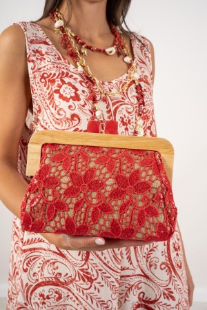 pochette rianna pizzo e chiusura legno  pochette rianna pizzo e chiusura legno  pochette rianna pizzo e chiusura legno