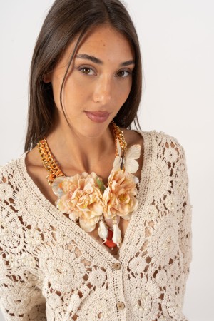 collier Titti Chaîne et fleur Grand Collier Titti Chaîne de Titti et fleur Grand collier Titti Chain et fleur grand