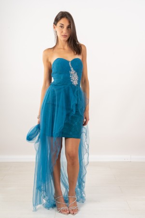 short maripose dress with thin stole Short maripose dress with thin stole Short maripose dress with thin stole