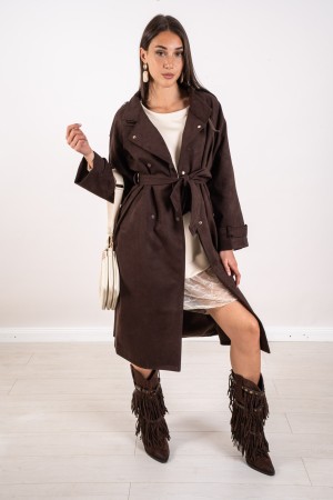 trench sole in Ecocamoscuscio Double chest Trench suny sole in Ecocamoscio Double chest Trench suny in Ecocamoscio double chest