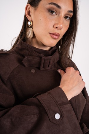 trench sole in Ecocamoscuscio Double chest Trench suny sole in Ecocamoscio Double chest Trench suny in Ecocamoscio double chest