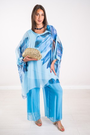 Coordinato Marocco con stampa floreale e pantalone tinta unita Coordinato Marocco con stampa floreale e pantalone tinta unita...